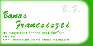 banos francsiszti business card